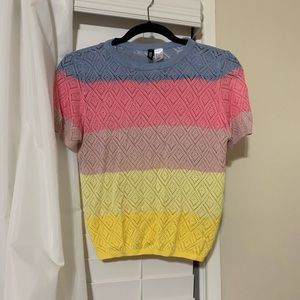 Colorful, fun knitted crop top!